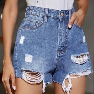 High-waisted Denim Shorts